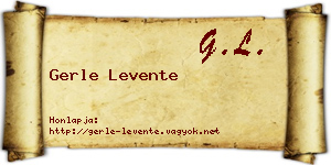 Gerle Levente névjegykártya